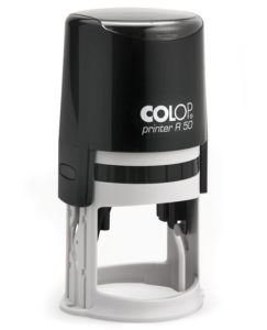 Colop Printer R 50 - kompletní razítko (Ø 50 mm) Barva těla razítka a otisku (polštářku): černá