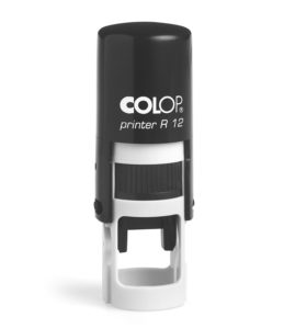 Colop Printer R 12 - kompletní razítko (Ø 12 mm) Barva těla razítka a otisku (polštářku): černá