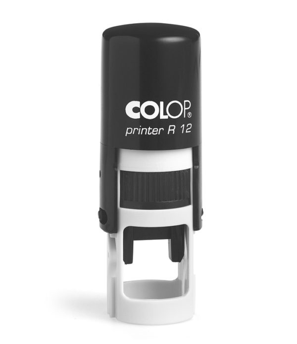 Colop Printer R 12 - kompletní razítko (Ø 12 mm) Barva těla razítka a otisku (polštářku): černá