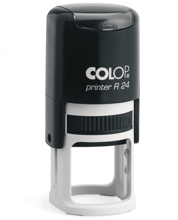 Colop Printer R 24 - kompletní razítko  (Ø 24 mm) Barva těla razítka a otisku (polštářku): černá